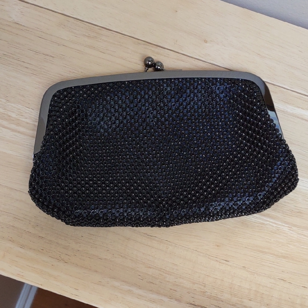 Jessica Mcclintock Black Beaded Evening Bag